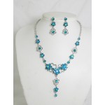 511076-113 Blue Zir. Necklace Set in Silver